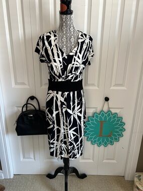 Stunning Talbots 10P Bamboo Graphic sheath dress